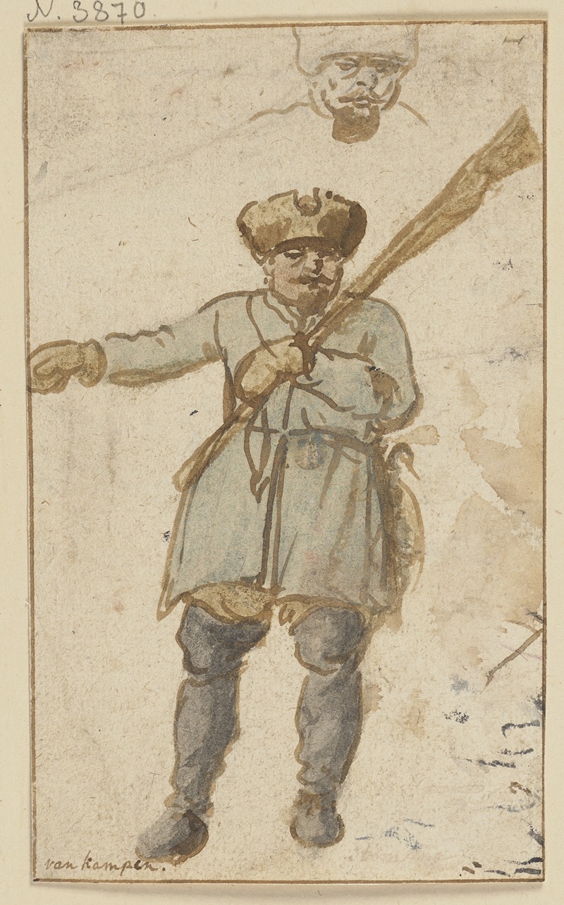 Hendrick Avercamp - Ein Jäger mit Gewehr und Pelzmütze