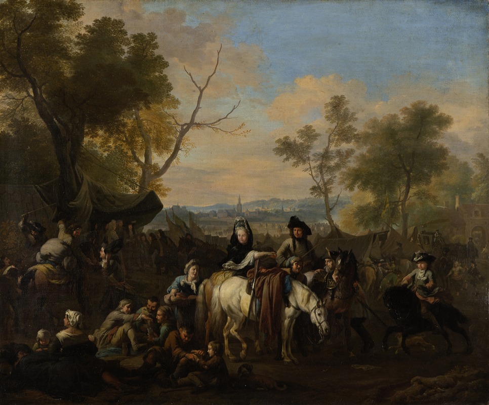 Jan van Huchtenburg - Visit to a Camp