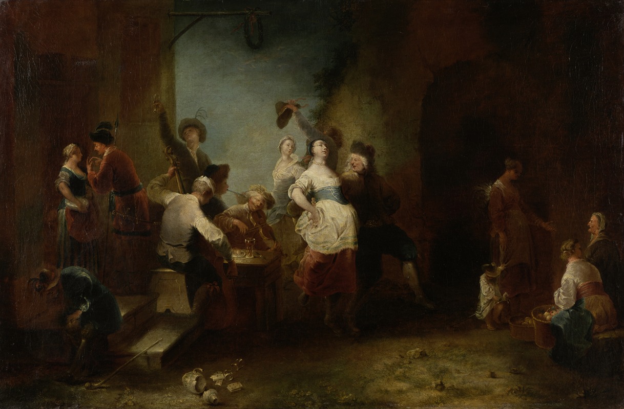 Januarius Zick - A Merry Company Dancing outside an Inn