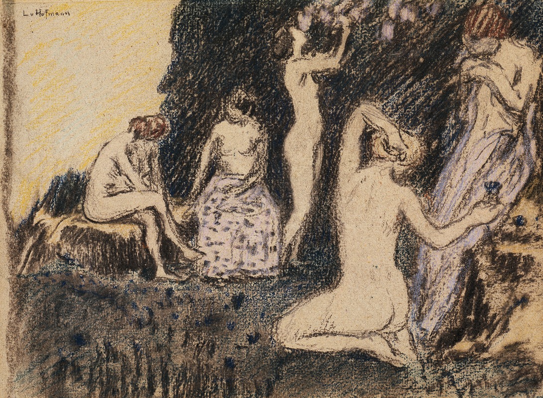 Ludwig von Hofmann - Landschaft mit fünf nackten Frauen