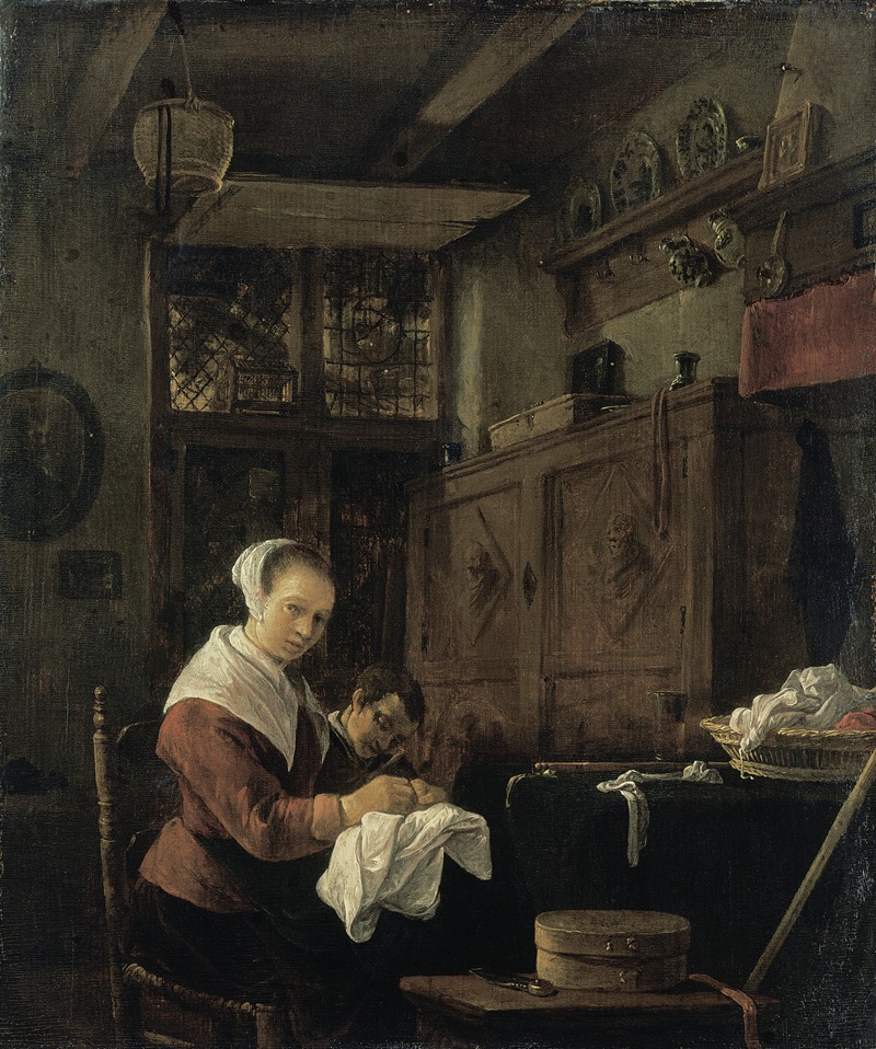 Thomas Wijck - Woman at Her Sewing Table