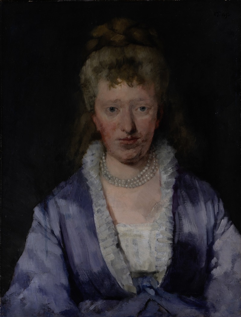 Wilhelm Trübner - Portrait of a Dame with a Violet Dress