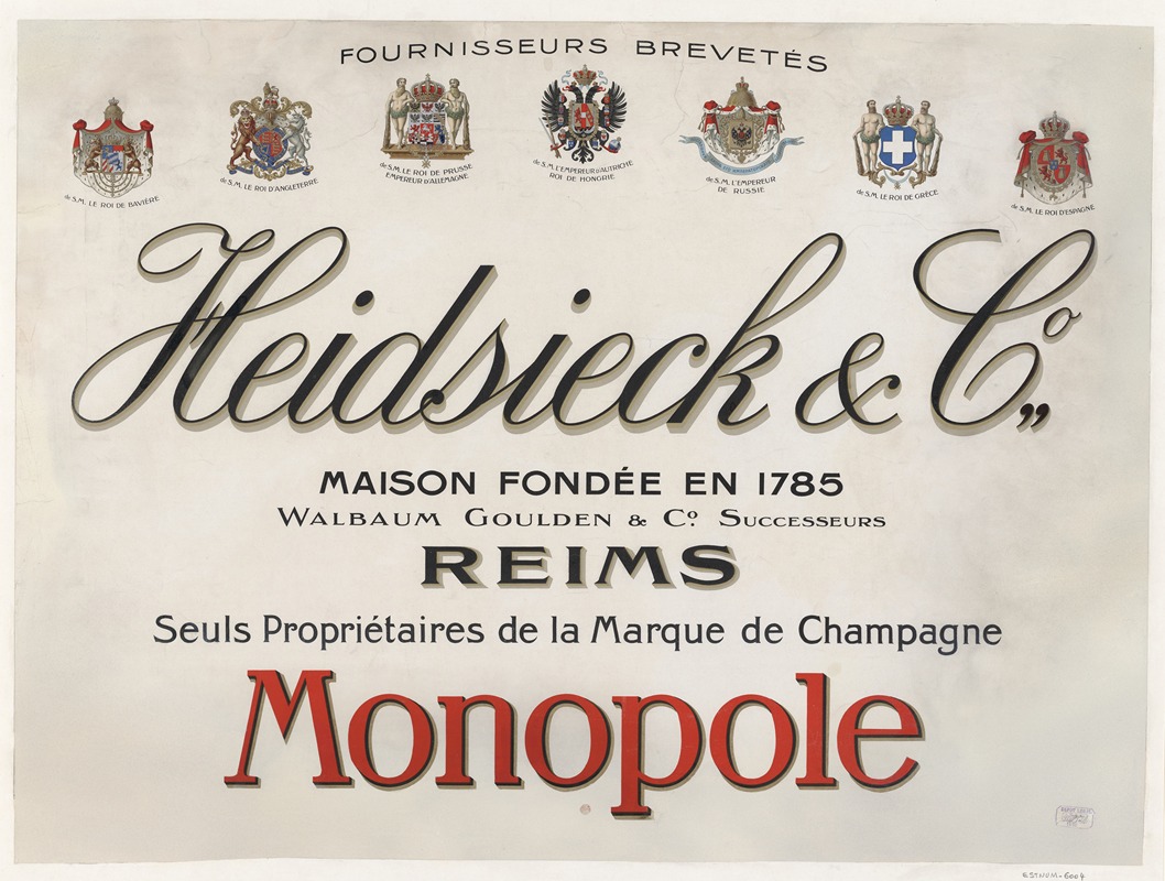 Imp. F. Champenois - Heidsieck & Co, Maison fondée en 1785