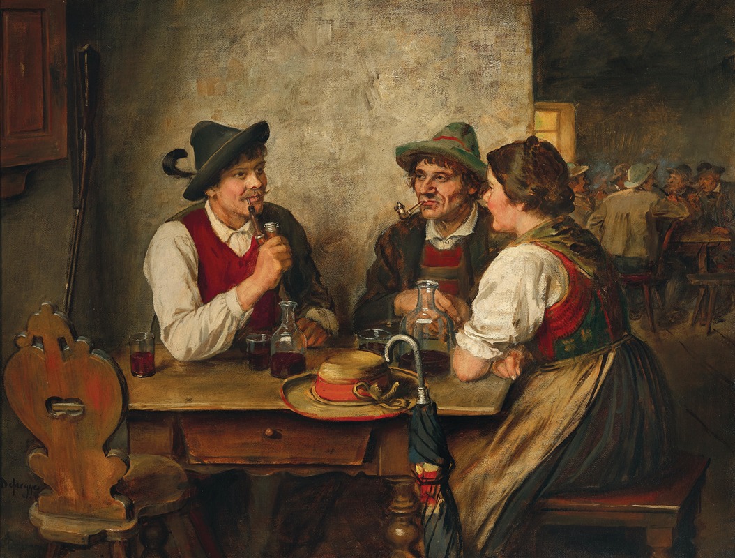 Franz von Defregger - A Scene in a Tavern