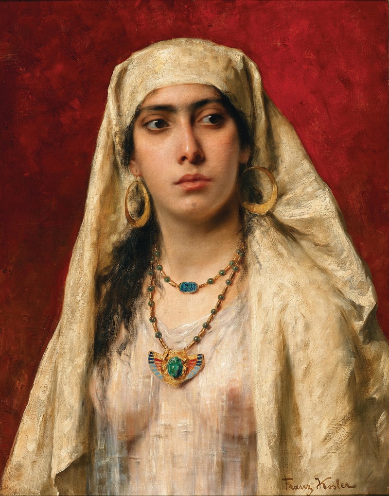 Franz Xaver Kosler - Ajuscha, an Oriental Woman with a Scarab Necklace