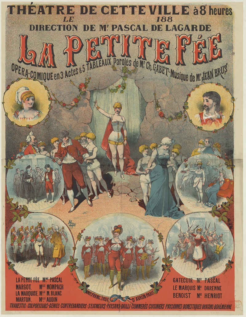 Imp. Franc - Théatre de cette ville à 8 heures le 188.direction de Mr Pascal de Lagarde. La Petite fée