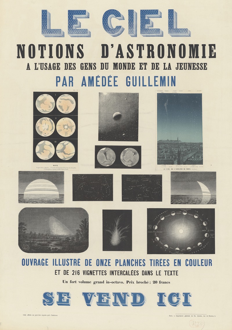 Imp. générale de Ch. Lahure - Le Ciel, notions d’astronomie à l’usage des gens du monde et de la jeunesse