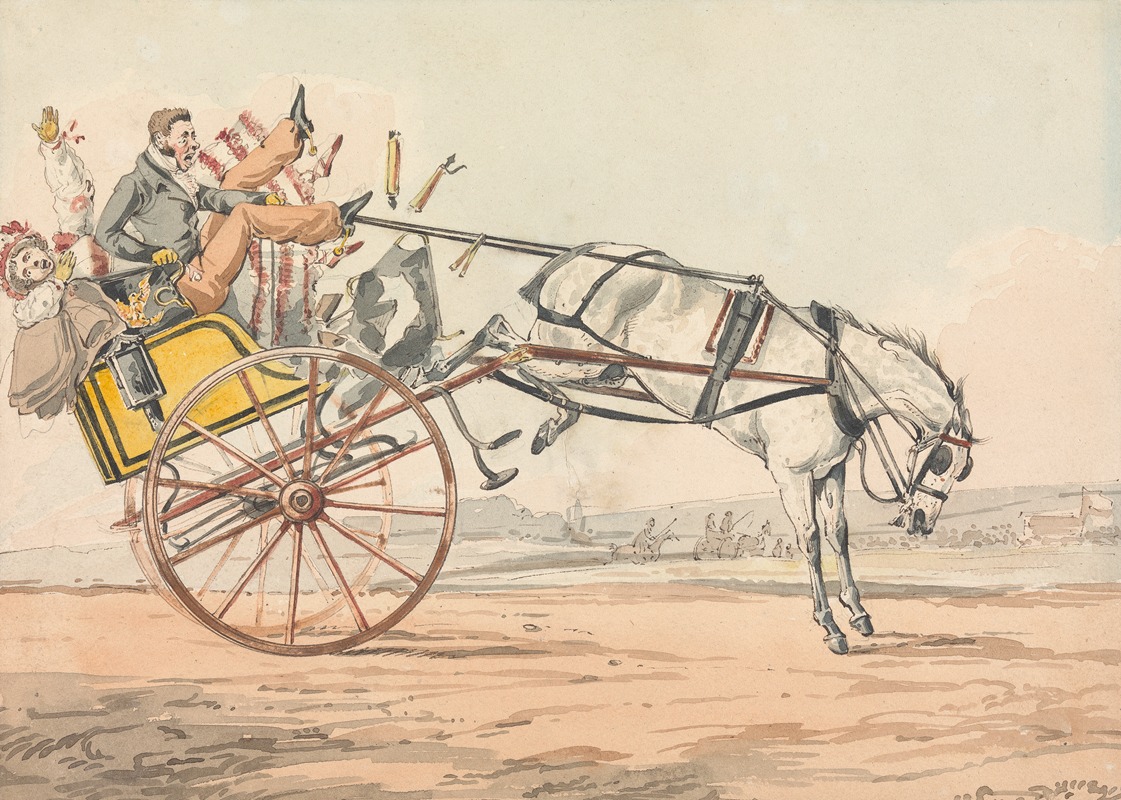 Henry Thomas Alken - ‘Sporting Discoveries, or the Miseries of Driving…’ You Discover that the Reins are Under His Tail