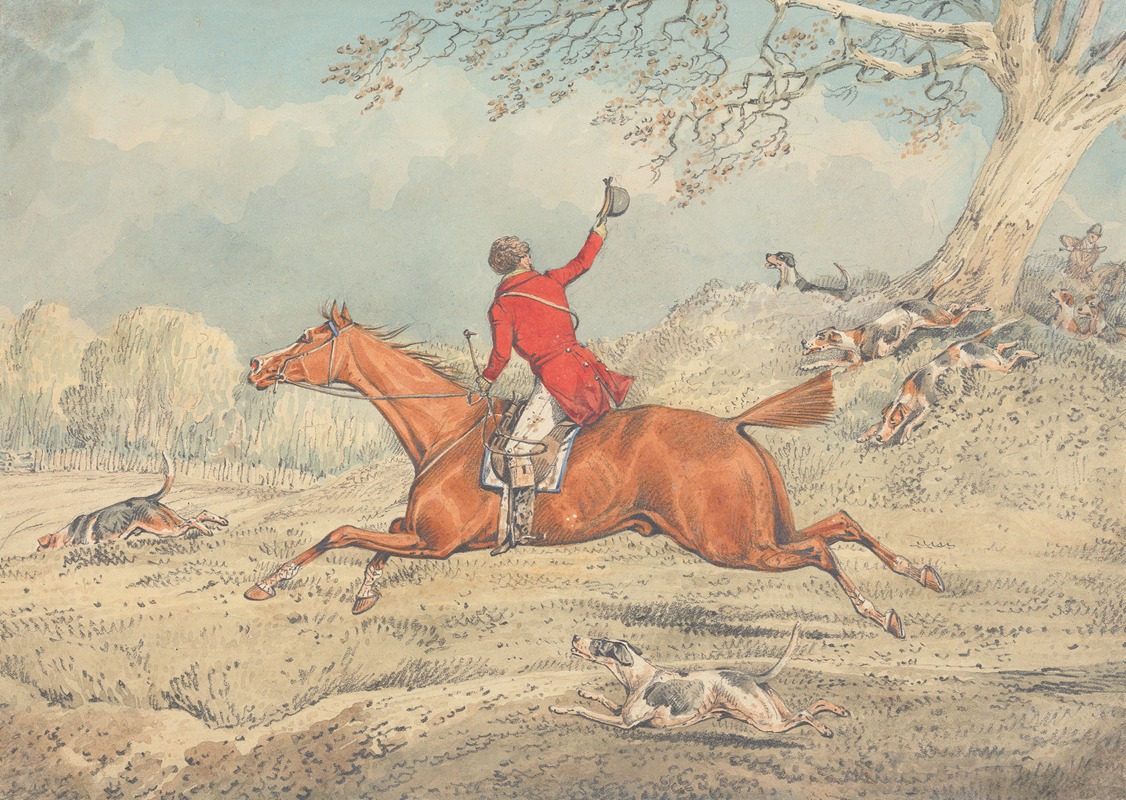 Henry Thomas Alken - The Huntsman, Galloping to Left and Encouraging Hounds