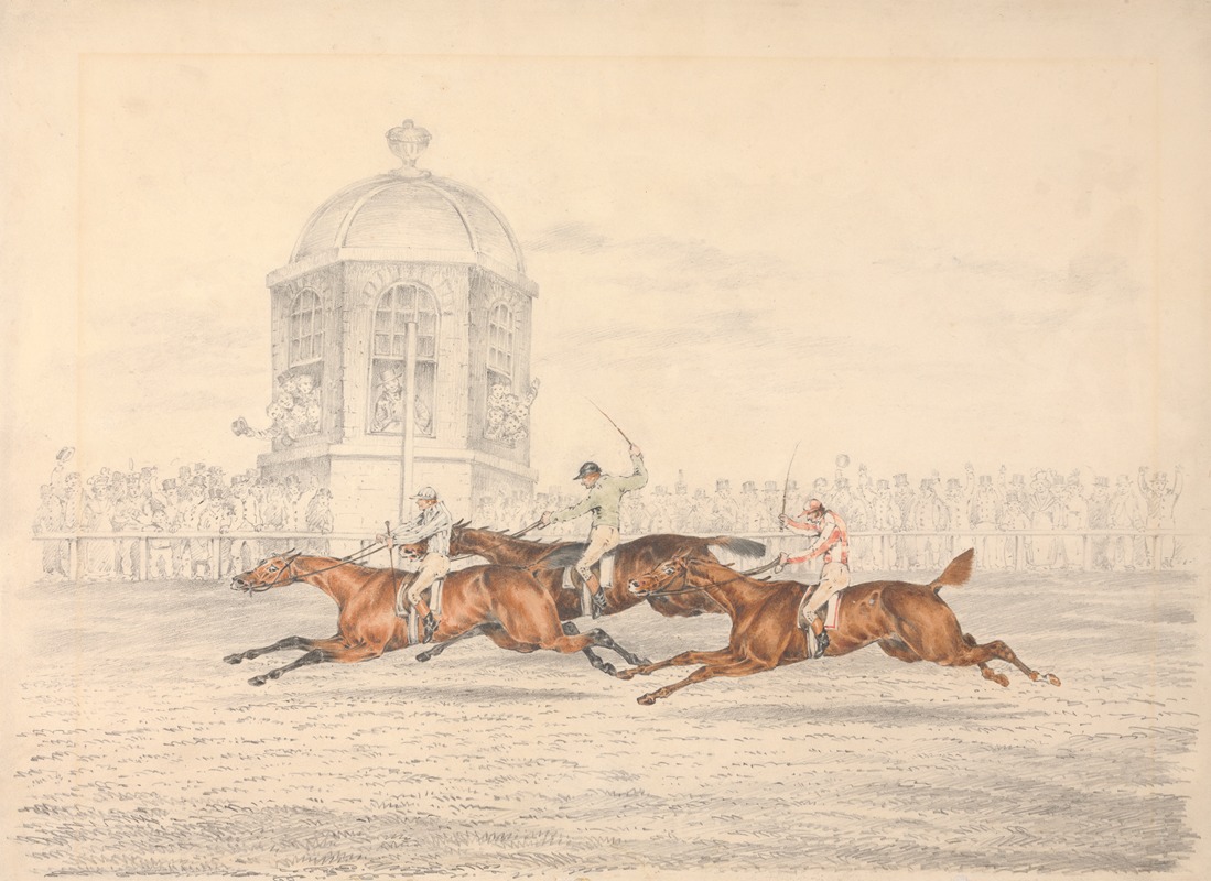 Henry Thomas Alken - The St. Leger, Doncaster; The Finish