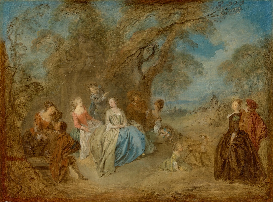 Jean-Baptiste Pater - An elegant company in a park