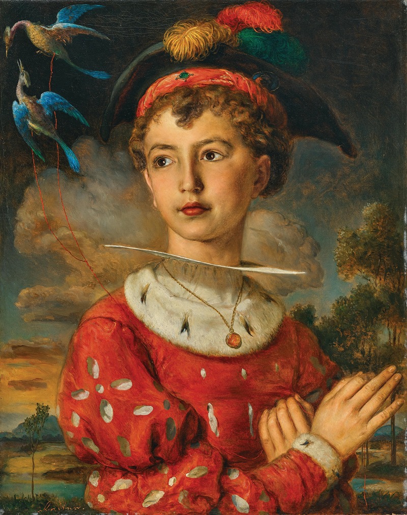 Johann Baptist Reiter - Portrait of His Son Moritz as a Page Boy