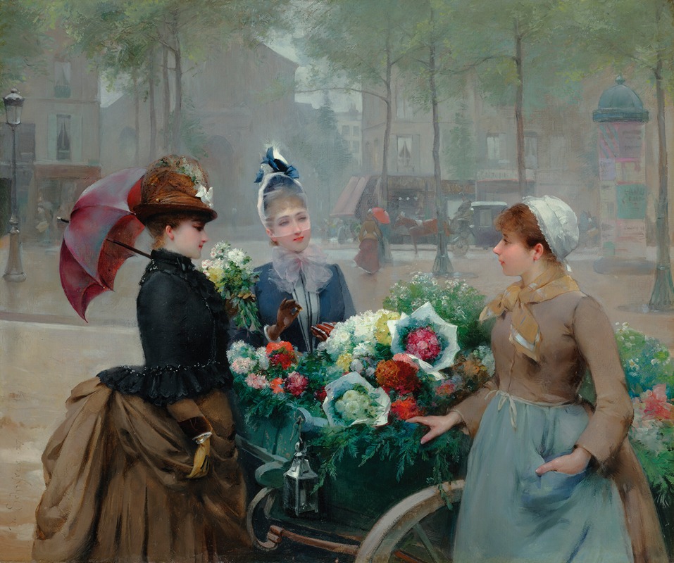 Louis Marie De Schryver - The Flower Market