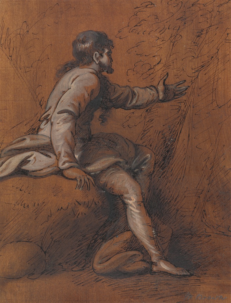 Mather Brown - Man Seated on a Rock
