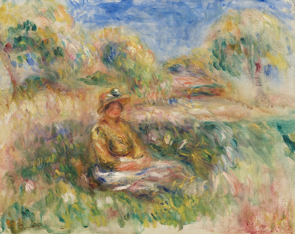 Pierre-Auguste Renoir - Femme assise dans un paysage