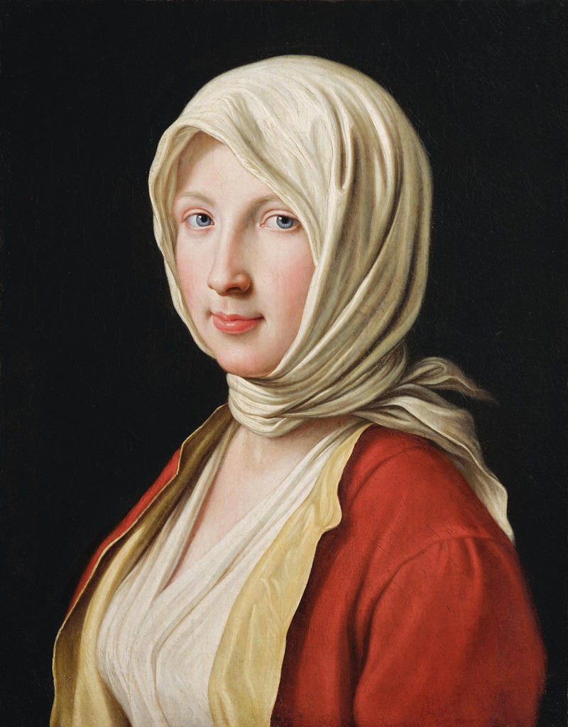 Pietro Rotari - Portrait of a girl in a white headscarf
