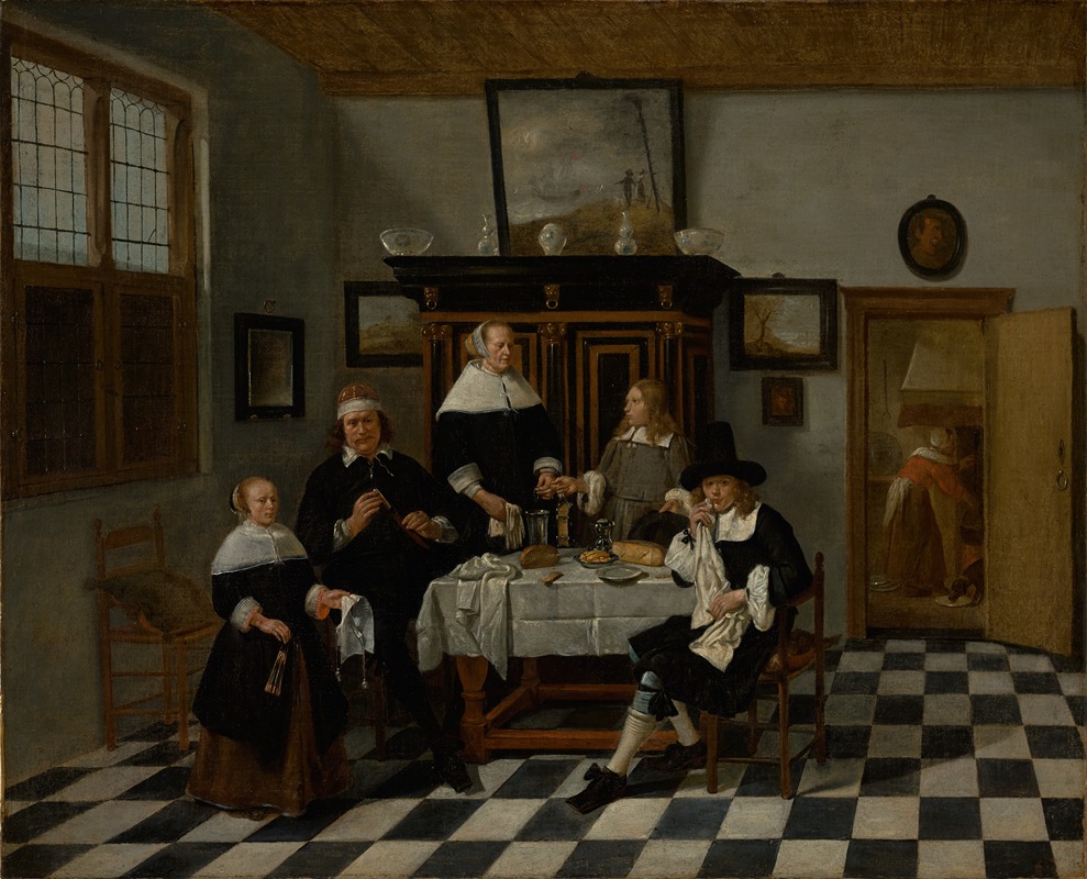 Quirijn Van Brekelenkam - Family Group in an Interior