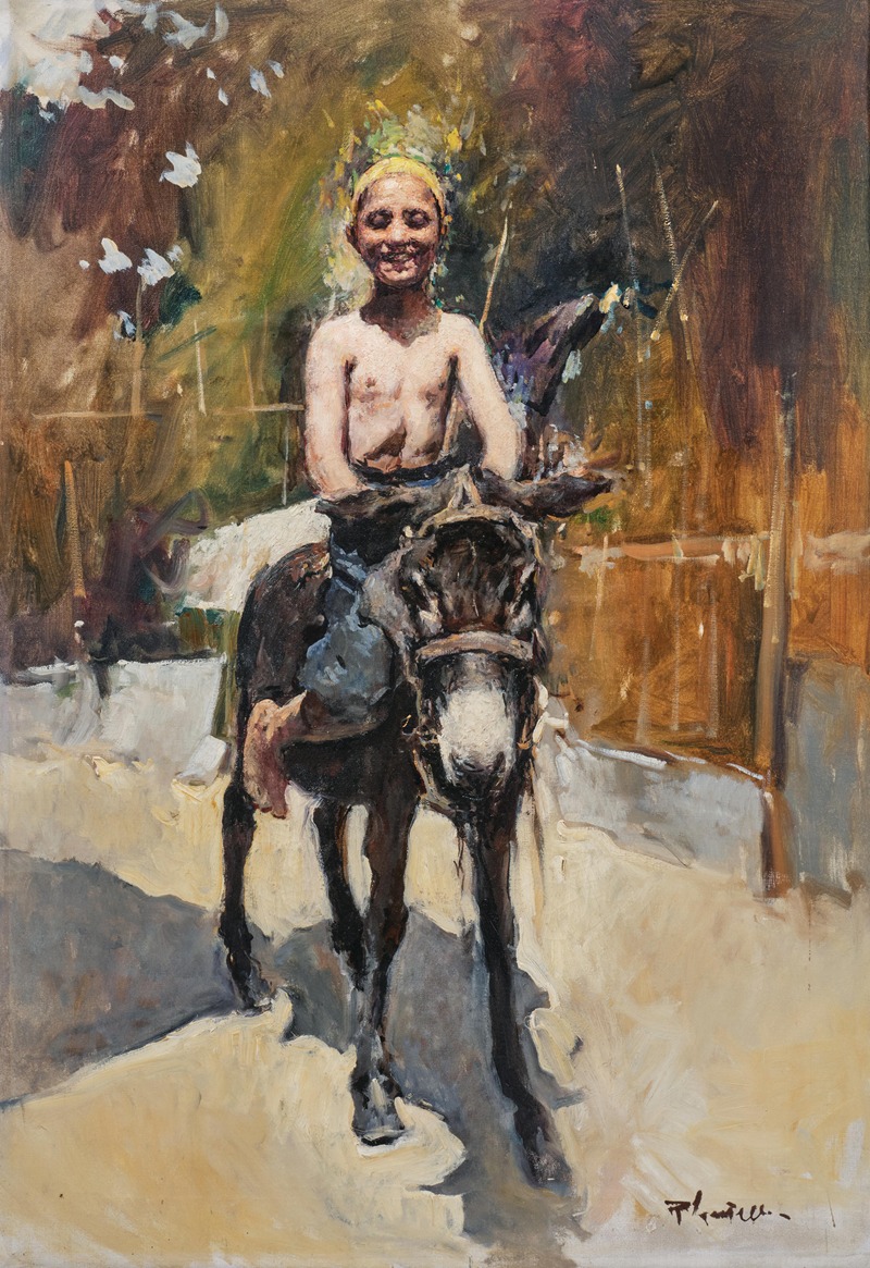 Romualdo Locatelli - A Youth Riding a Donkey
