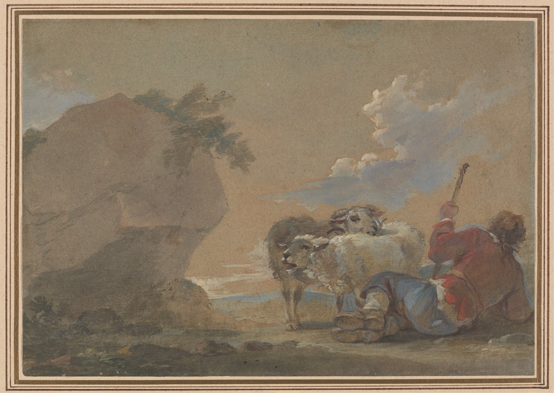 Thomas Barker - Landscape with Shepherd and Sheep