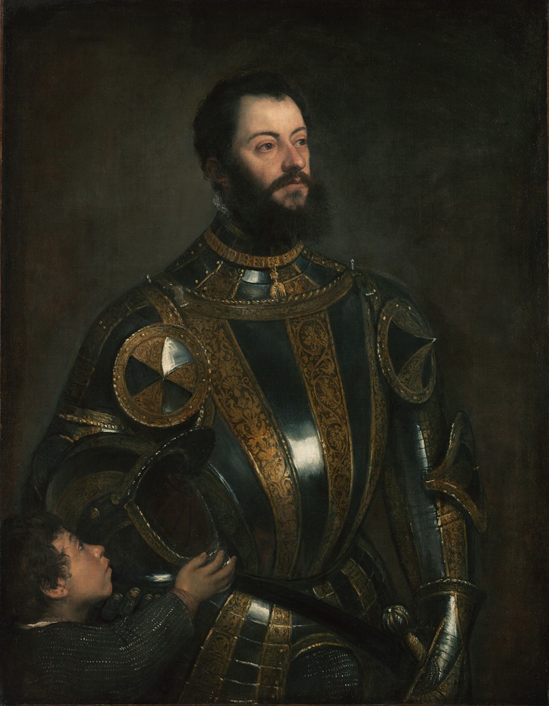 Titian - Portrait of Alfonso d’Avalos, Marchese del Vasto, in Armor with a Page