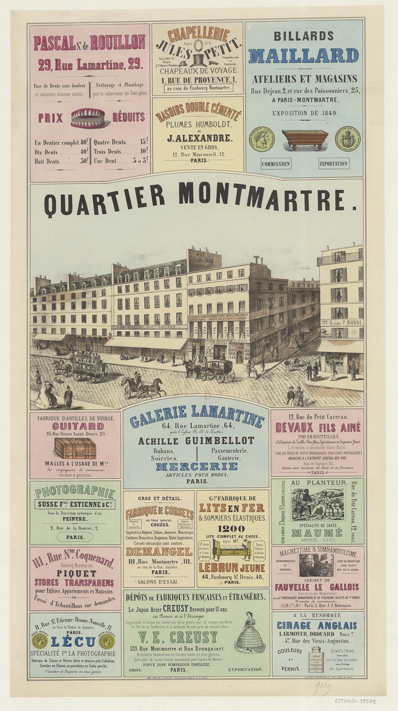 Imp. lith. de Victor Janson - Quartier Montmartre