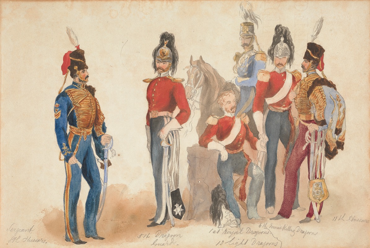 Arthur Claude Cooke - English Dragoons and Hussars