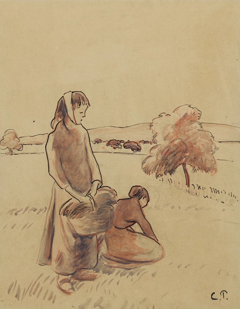 Camille Pissarro - Paysannes à l’herbe