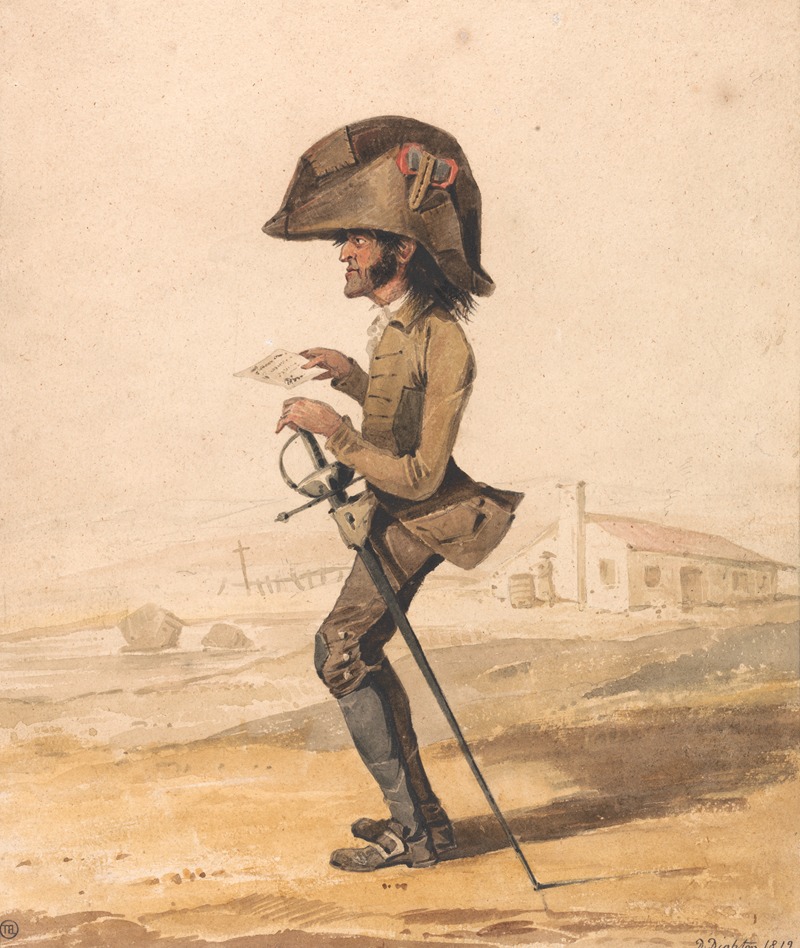 Denis Dighton - Caricature of a French military officer