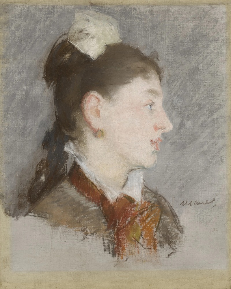 Édouard Manet - Jeune fille au col cassé, de profil