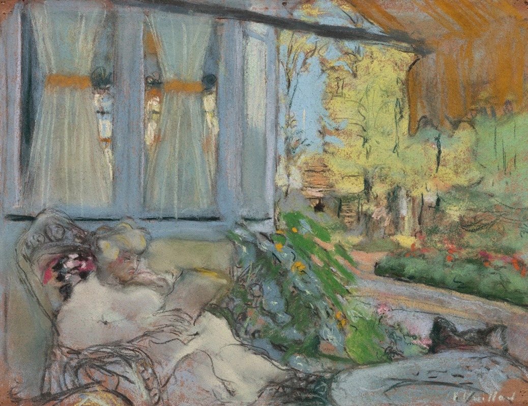 Édouard Vuillard - Madame Hessel lisant sur la terasse du Clos Cézanne