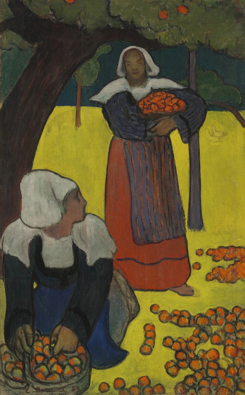 Emile Bernard - Bretonnes ramassant des pommes