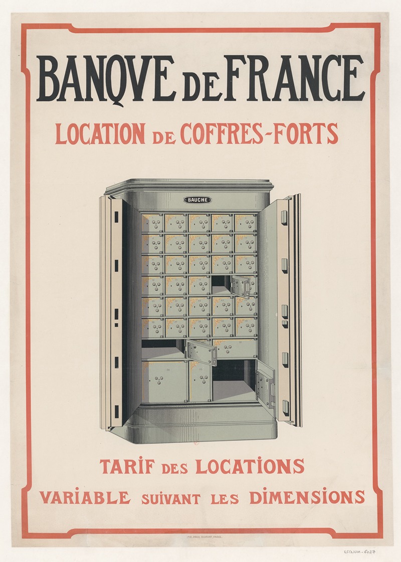 Imp. Paul Dupont - Banque de France, location de coffres-forts