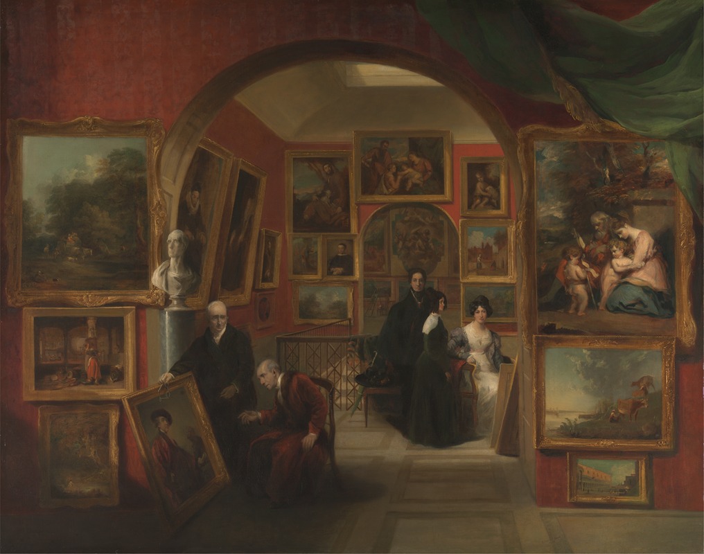 John Scarlett Davis - The Interior of the British Institution Gallery