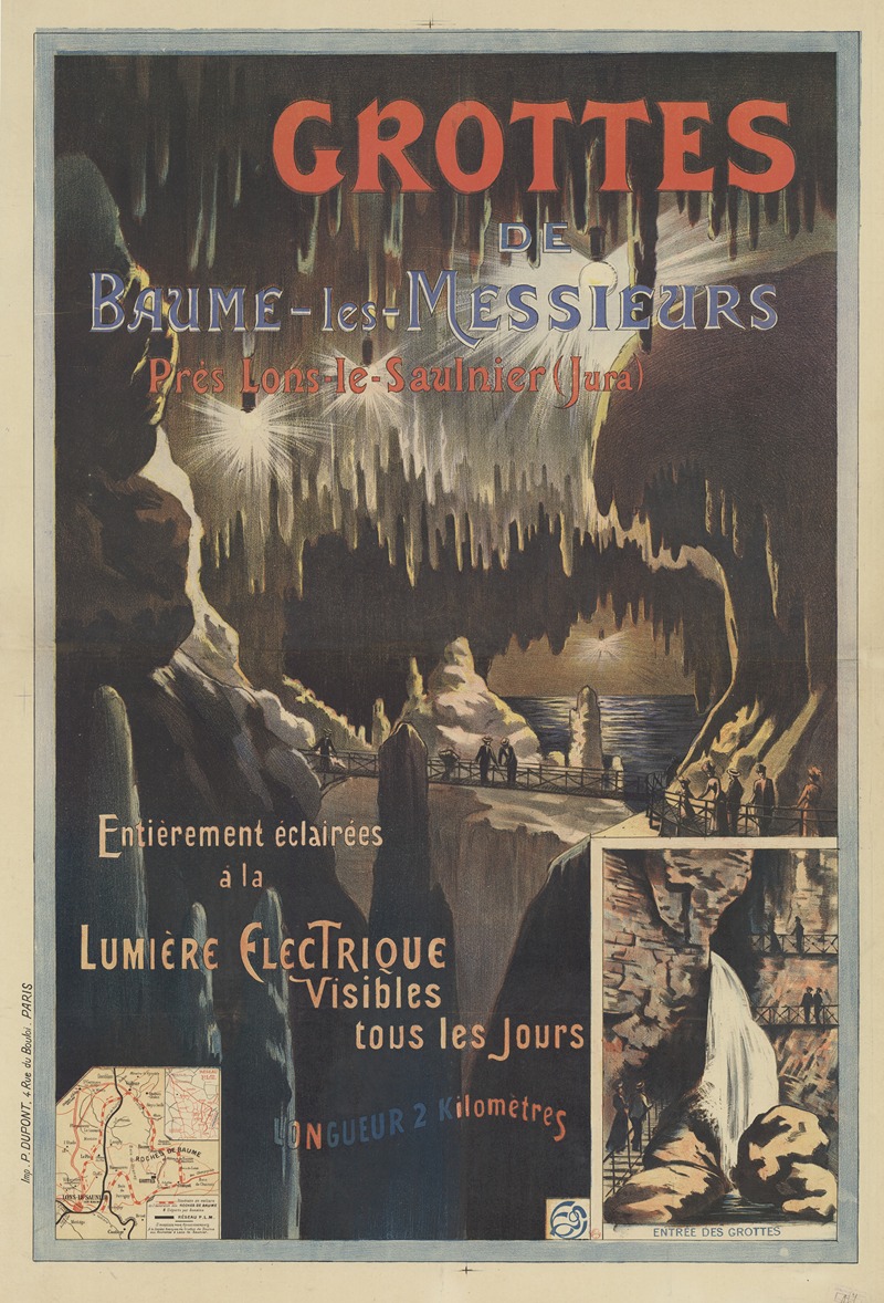 Imp. Paul Dupont - Grottes de Baume-les-Messieurs, près de Lons-le-Saulnier (Jura)