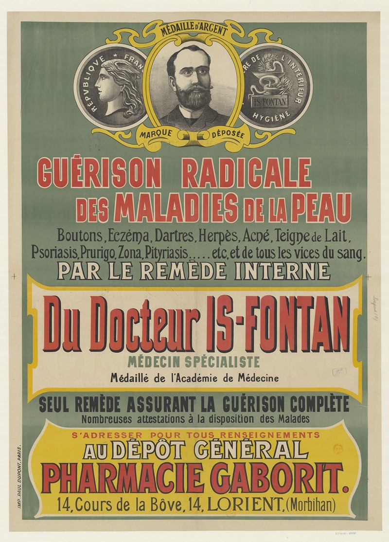 Imp. Paul Dupont - Guérison radicale des maladies de la peau