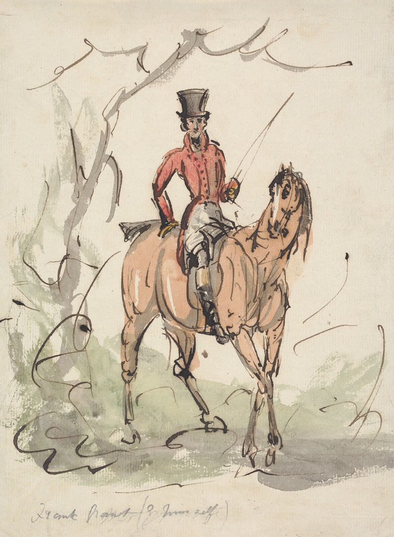Sir Francis Grant - Self-Portrait, Hunting: in a Scarlet Coat and Tall Hat