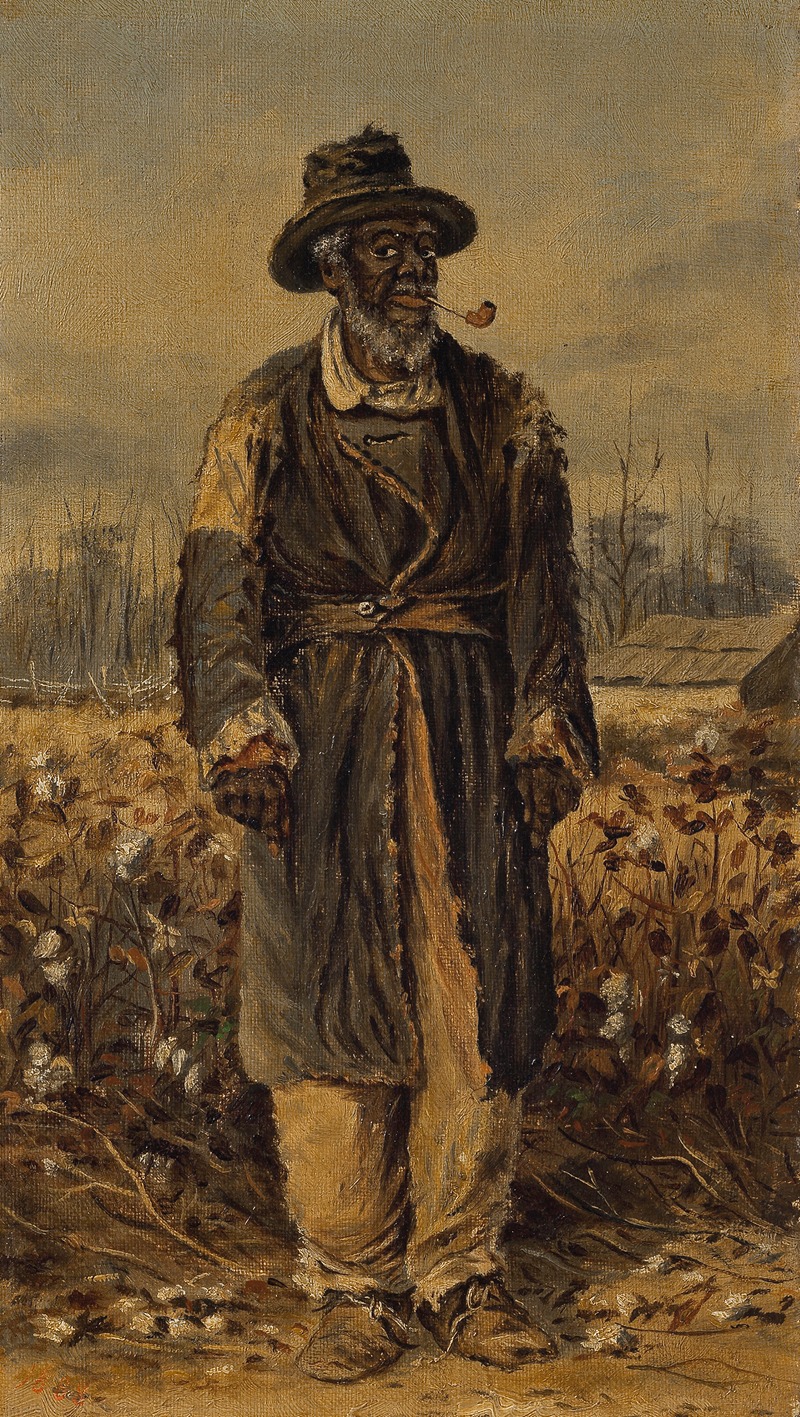 William Aiken Walker - Man Smoking Pipe in Cotton Field