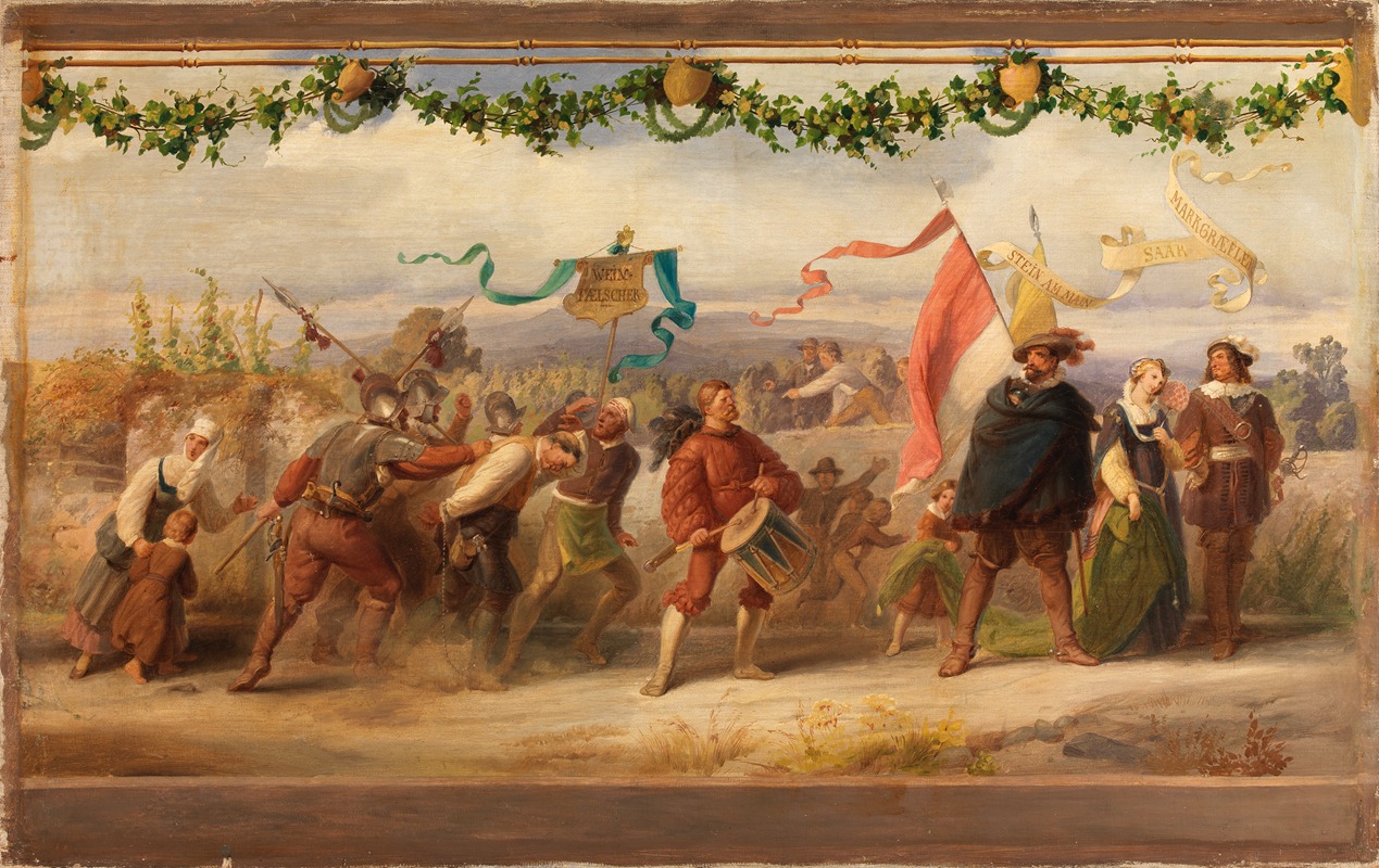 Adolf Schrödter   - Triumph des Königs Wein, 6. Bild