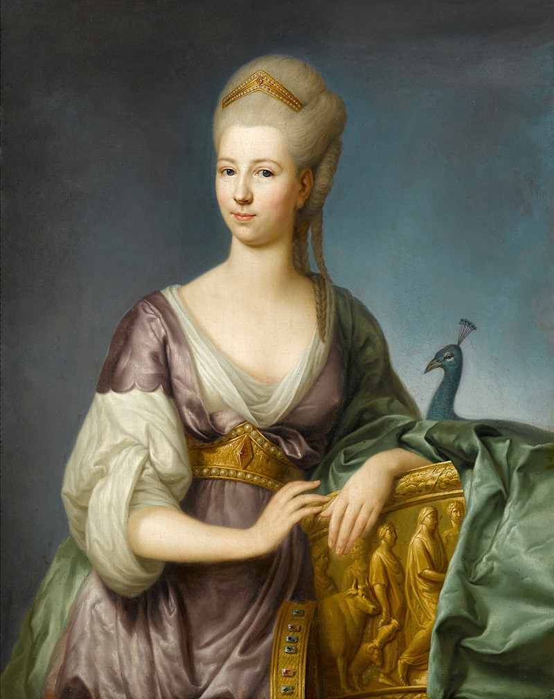 Anton Von Maron - A portrait of a noblewoman as Juno