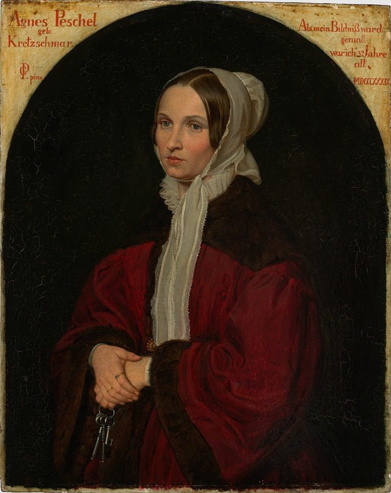 Carl Gottlieb Peschel - Bildnis Frau Agnes Peschel, Gattin des Künstlers