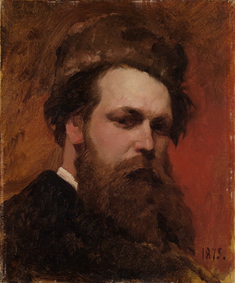 Ferdinand Keller - Self-portrait with fur hat