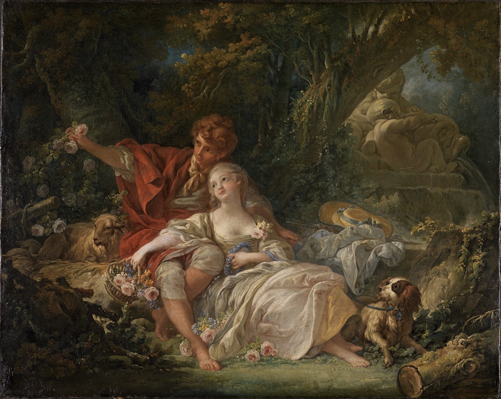 François Boucher - Shepherd and shepherdess