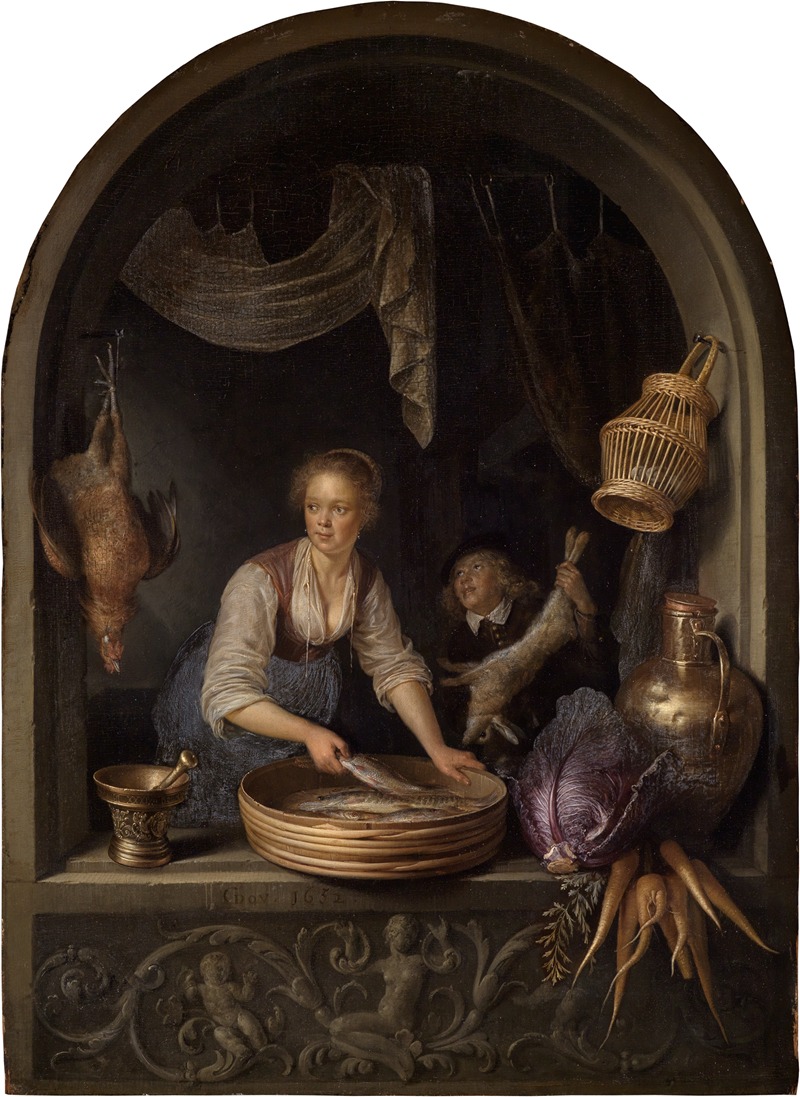 Gerrit Dou - Kitchen maid at the window