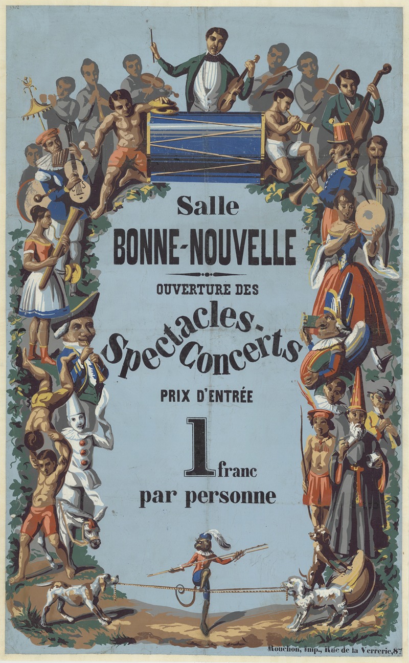 Imp. Rouchon - Salle Bonne-Nouvelle. Ouverture des spectacles-concerts