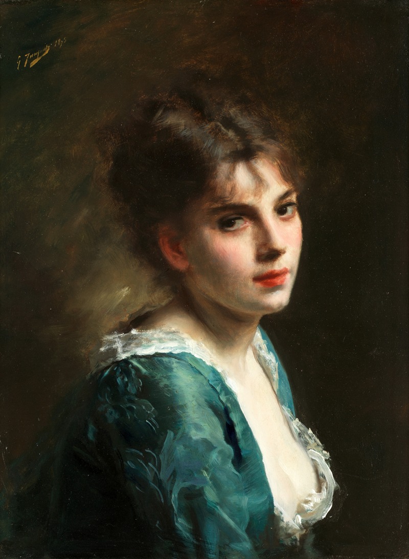 Gustave Jean Jacquet - Portrait of a young beauty