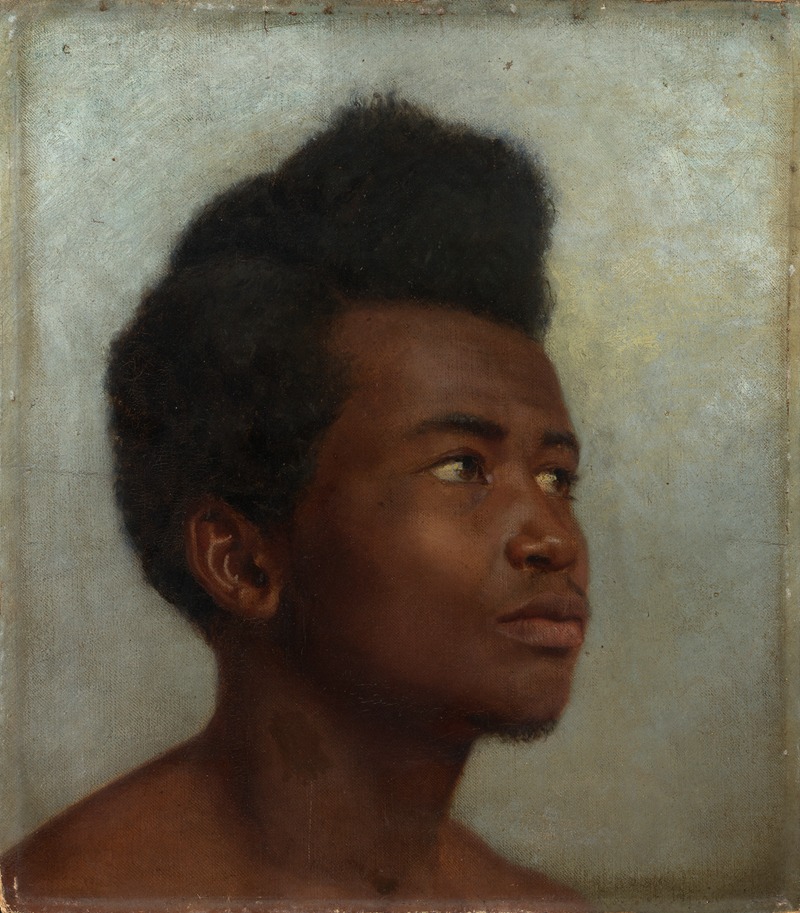 Hans Thoma - Head study of a young black man