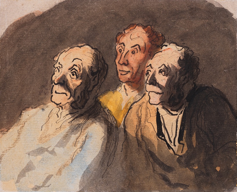 Honoré Daumier - Trois spectateurs