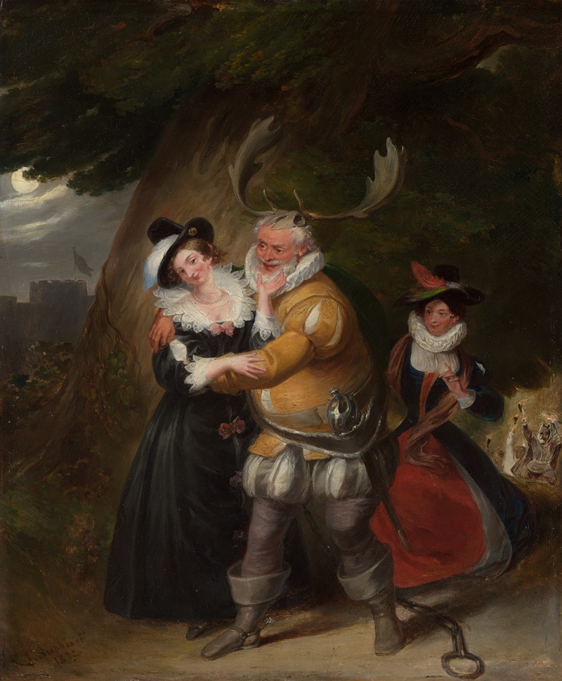 James Stephanoff - Falstaff at Herne’s Oak, from ‘The Merry Wives of Windsor,’ Act V, Scene v