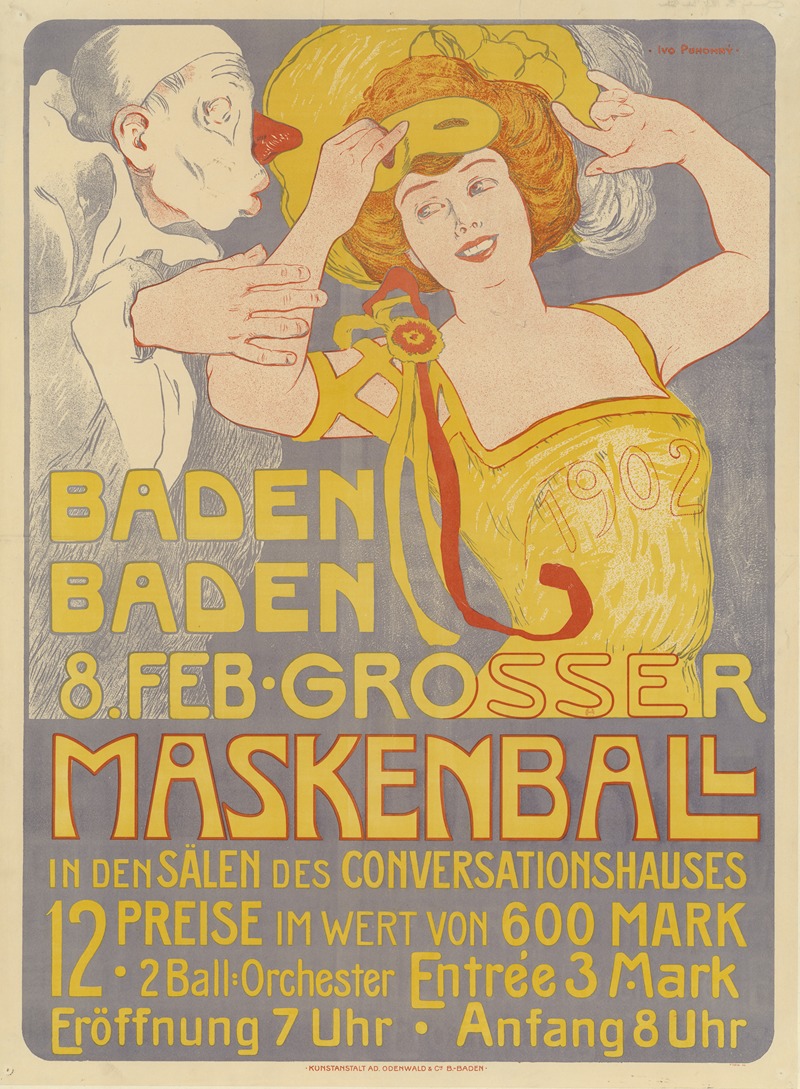 Ivo Puhonny - Baden-Baden, 8 Febr. 1902, Grosser Maskenball in den Sälen des Conversationshauses