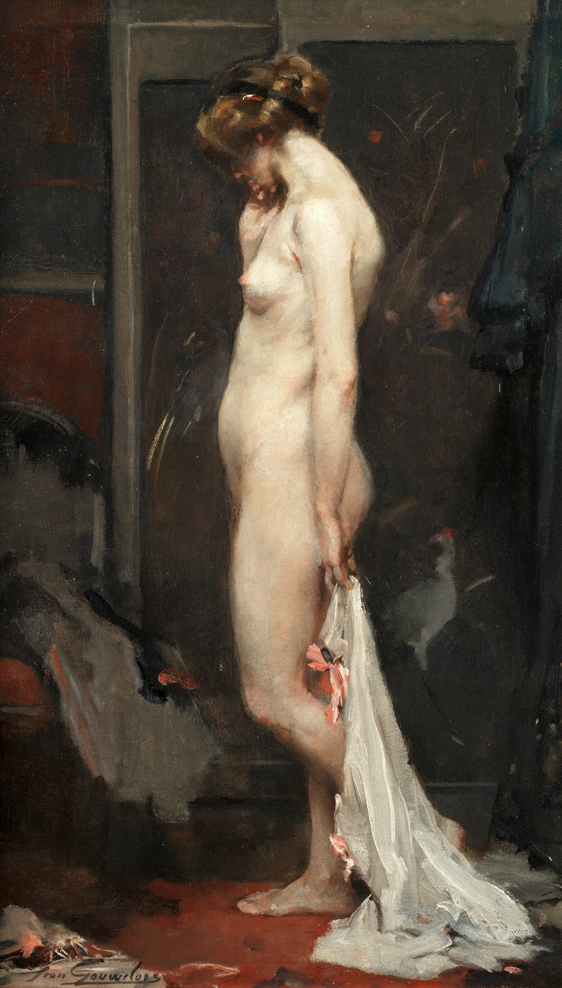 Jean Leon Henri Gouweloos - Study of a nude